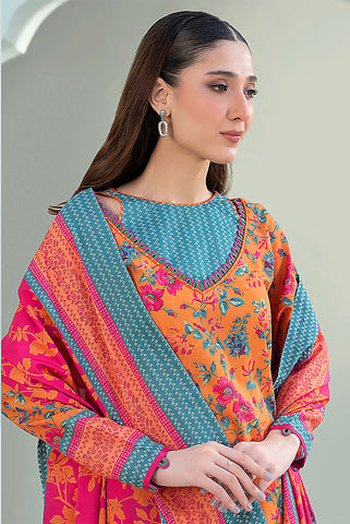 Unstitched printed 3pc Linen