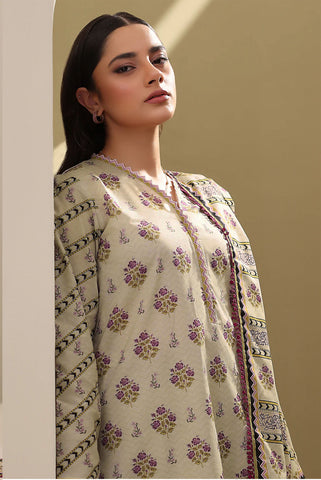 Unstitched printed 3pc Linen