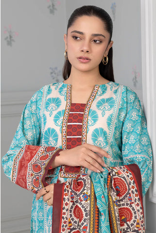 Unstitched printed 3pc Linen