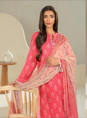 Unstitched printed 3pc Linen