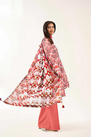 Unstitched printed 3pc Linen