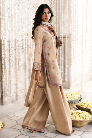 Unstitched Exclusive embroidered viscose z-1950-brown tan